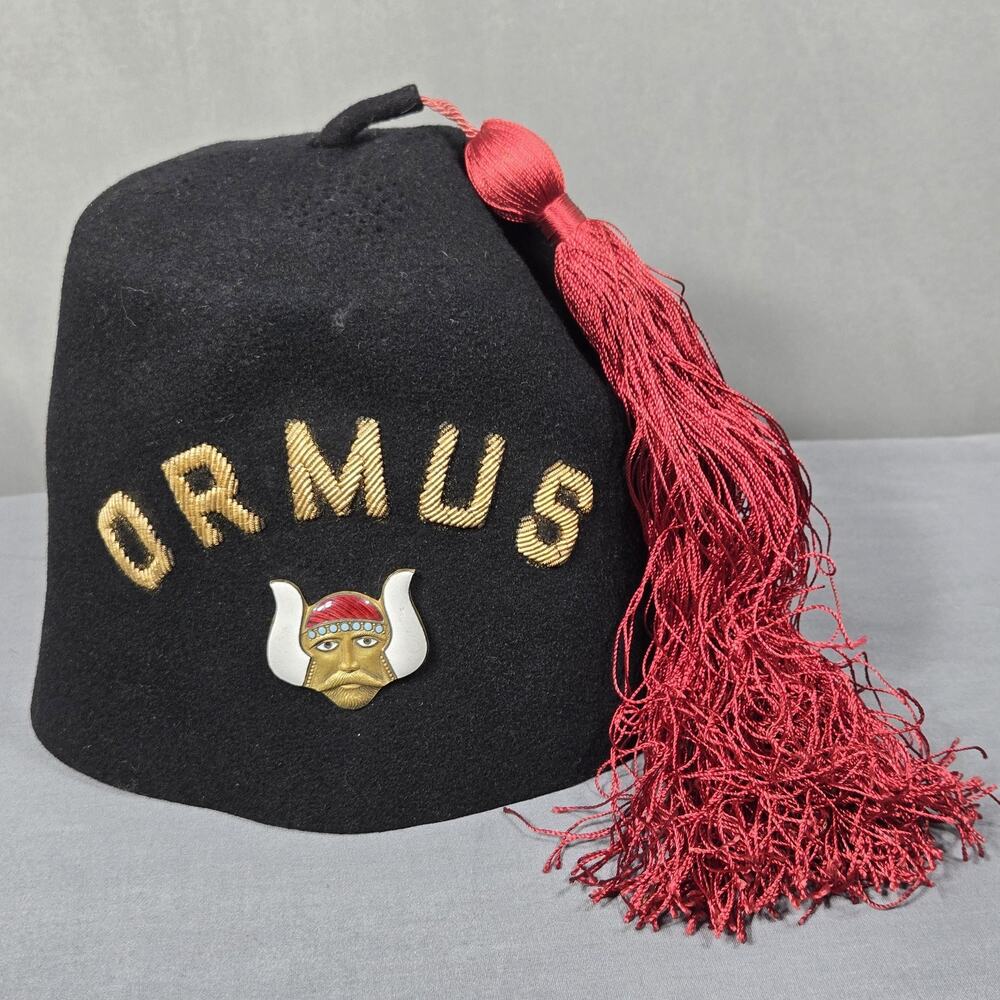 Vintage 1950s Shriners Fez ORMUS Temple Lilley Co Fraternal Masonic Hat